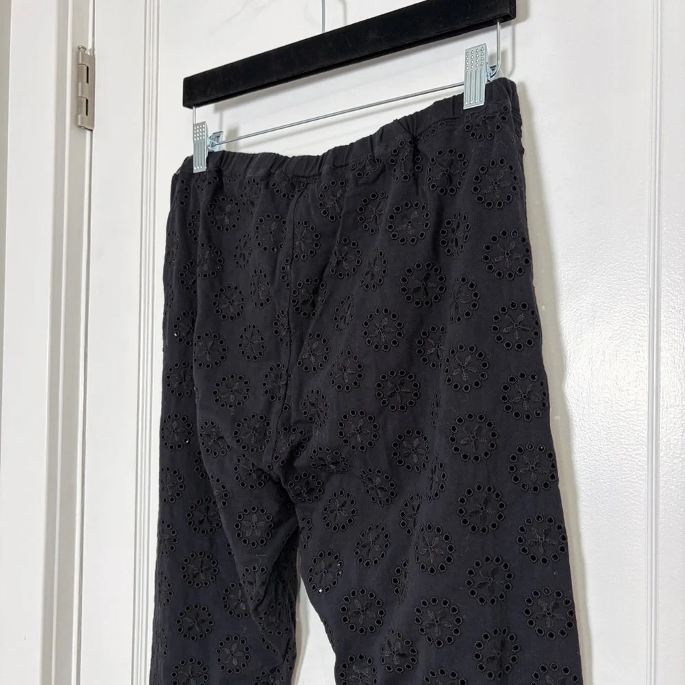 JOHNNY WAS Ayla Black Eyelet Lace Legging Scalloped Hem Pants - Picture 6 of 13